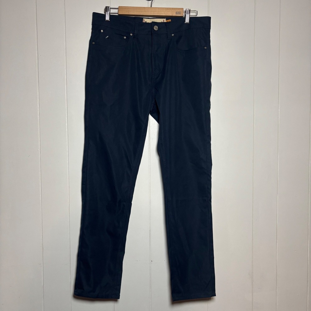 Tailor Vintage Canaan Slim Fit Pants Navy Blue Tech Stretch 32x30 Minimalist